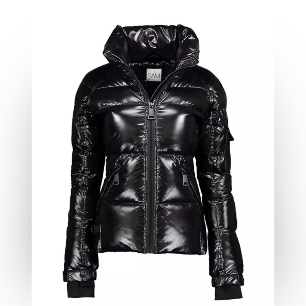SAM. down and down feather black puffer jacket- size Small